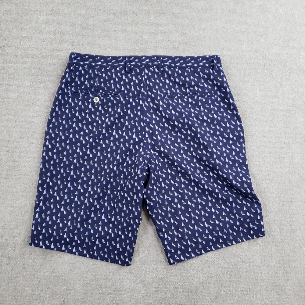 Fairway & Greene Shorts Mens 32 Blue Bermuda Stretch Pockets Sailboat Golf‎